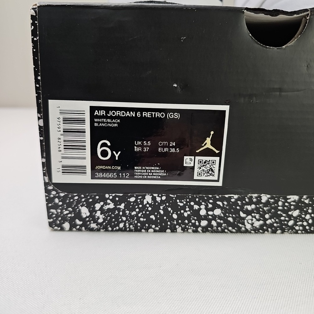Size 6Y 7.5W Nike Air Jordan 6 Retro 'Reverse Oreo' 384665-112 Brand New - Picture 7 of 9